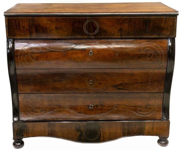 SPANISH FIGURED WOOD INLAID CHEST