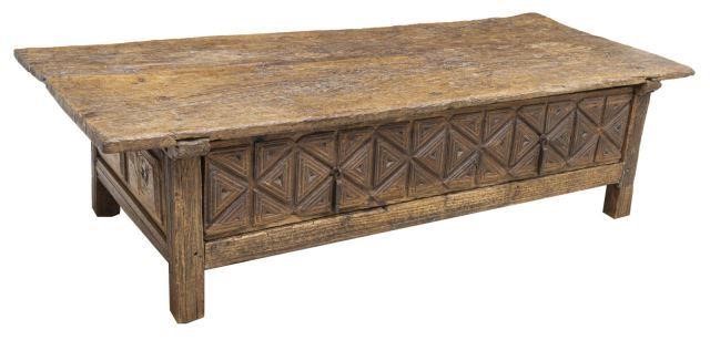 SPANISH GEOMETRIC CARVED TABLE,
