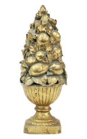 SPANISH GILT CERAMIC FRUIT