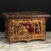 SPANISH GILT-IRON AND VELVET-M