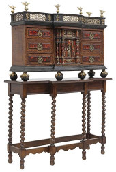 SPANISH GILT METAL-MOUNTED &AM