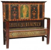 SPANISH GRAIN PAINTED BENCH WI