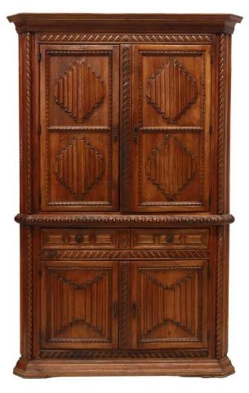 SPANISH LINENFOLD CARVED CORNER