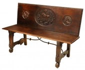SPANISH LION CARVED WALNUT & I