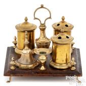 SPANISH MAHOGANY AND BRASS STA