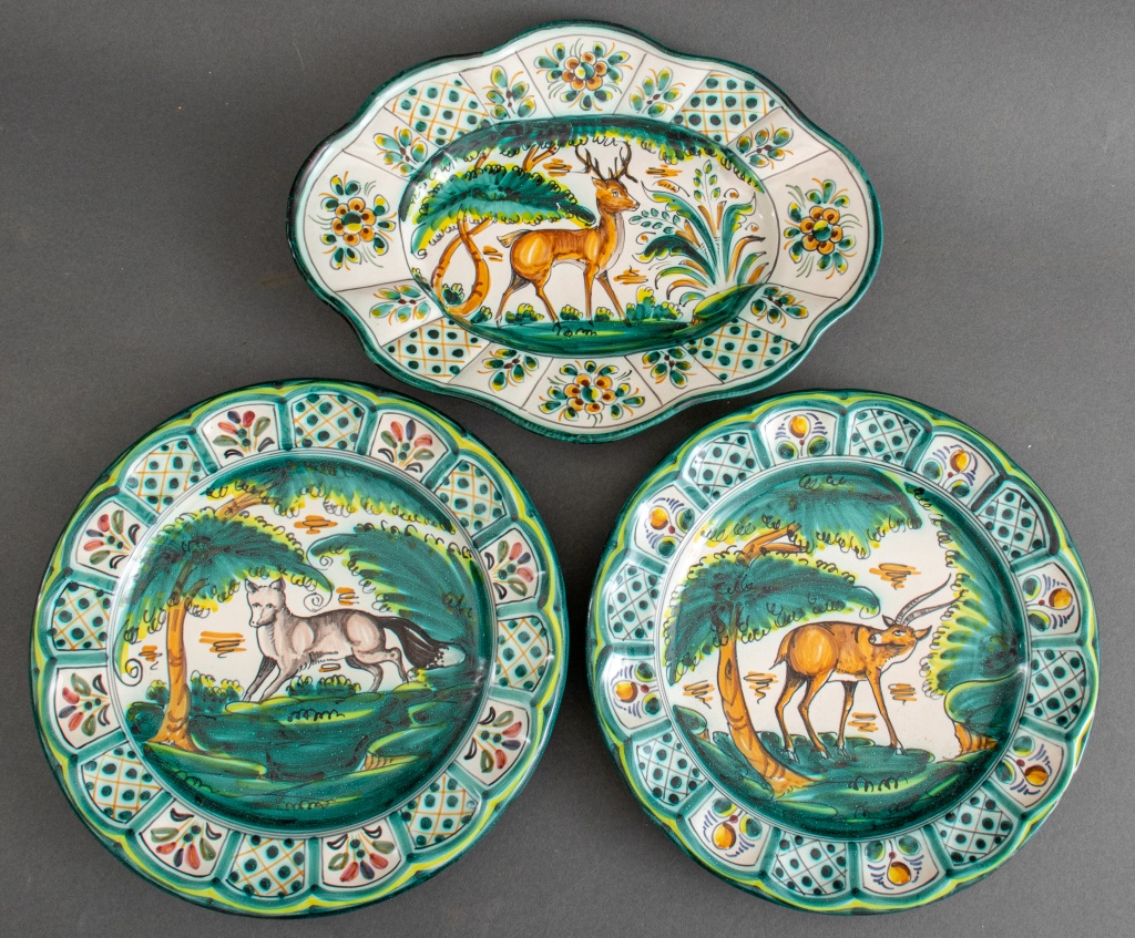 SPANISH MAJOLICA SERVING PLATE, 3