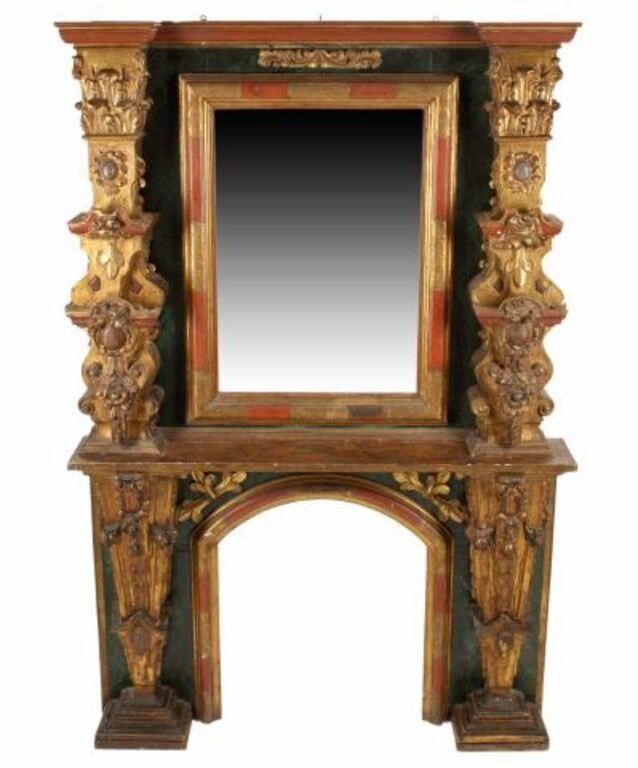 SPANISH PARCEL GILT & POLYCHOME