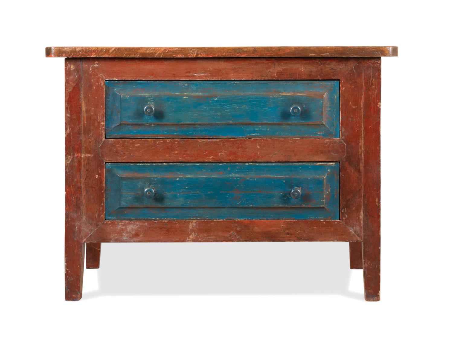 SPANISH PRIMITIVE RED & BLUE