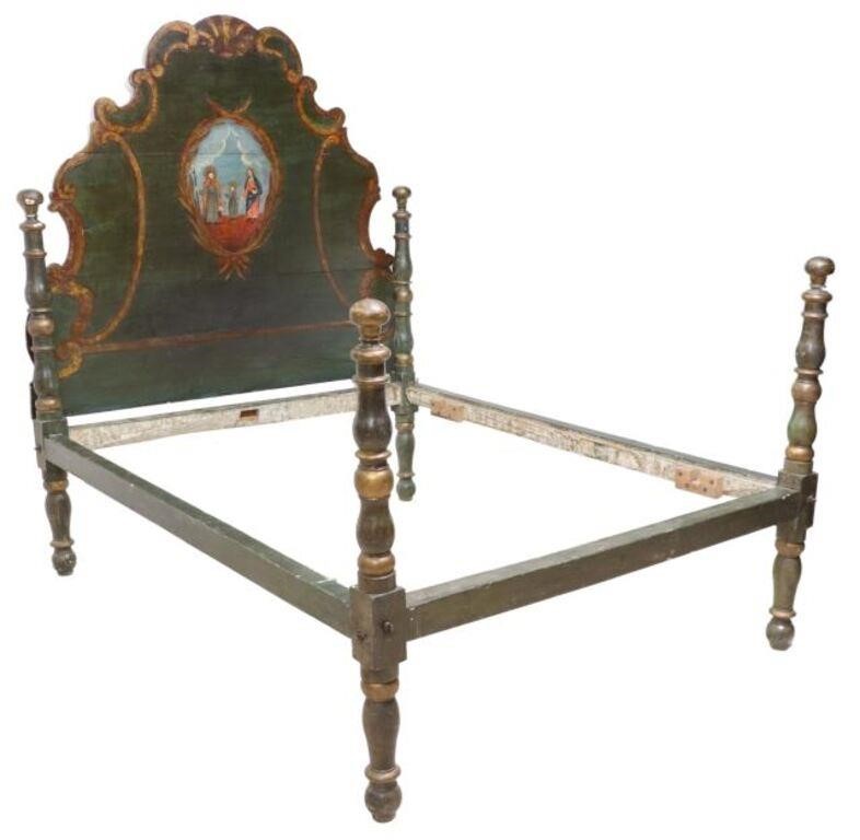 SPANISH RELIGIOUS PAINTED HEADBOARD