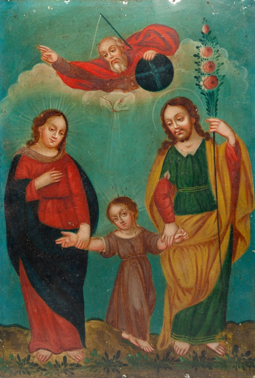 SPANISH RETABLO OF THE HOLY FAMILY.