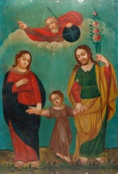 SPANISH RETABLO OF THE HOLY FA