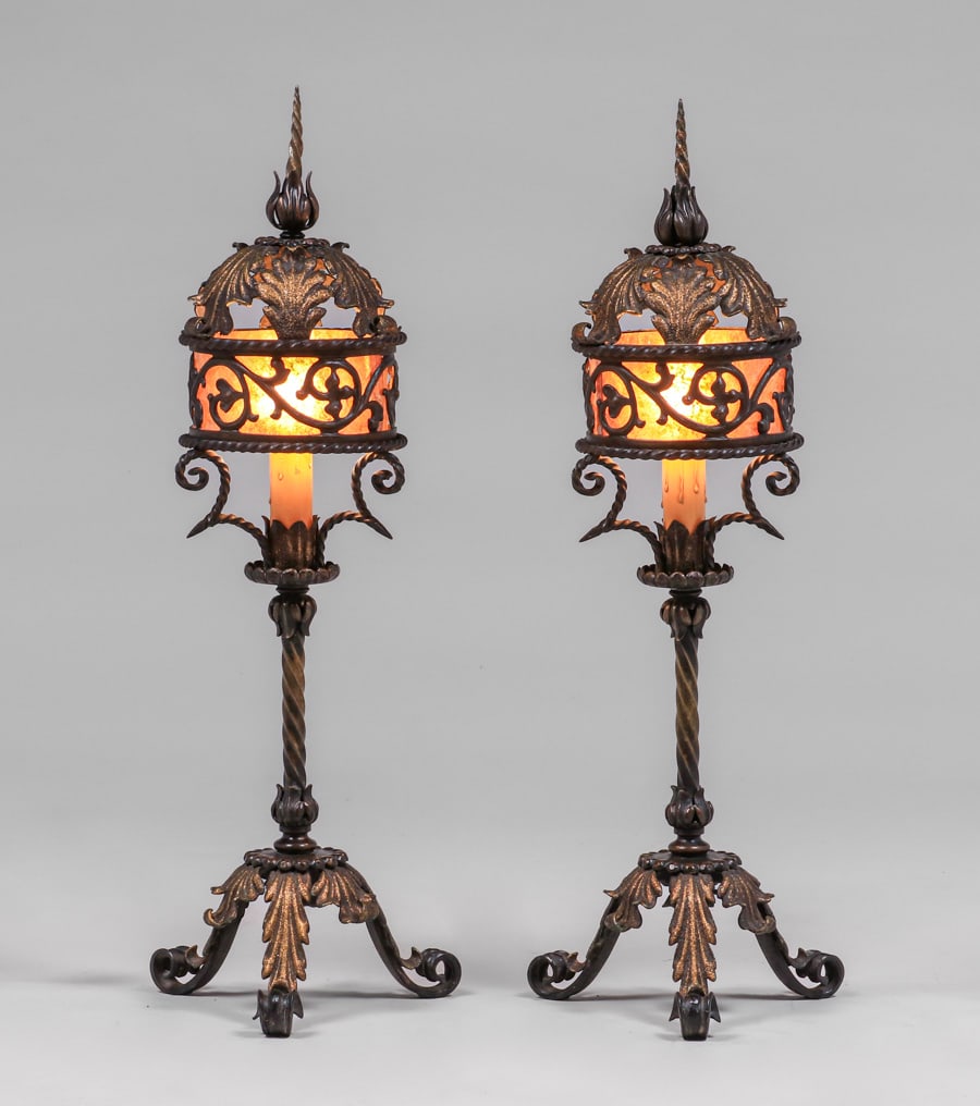 SPANISH REVIVAL PAIR HAND-WROUGHT