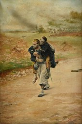 SPANISH SCHOOL, A PAINTING, "W