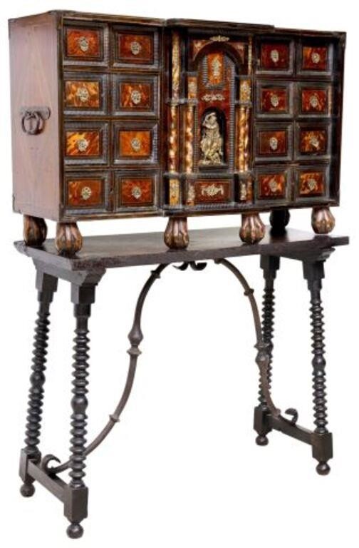 SPANISH SHELL & BRASS INLAID