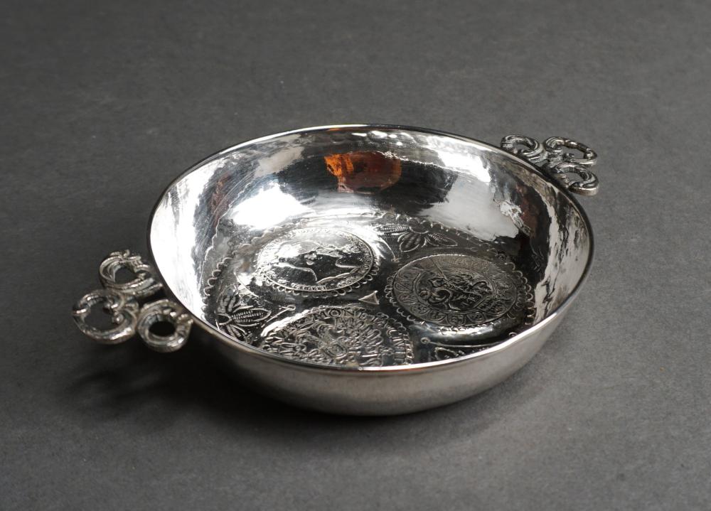 SPANISH SILVER DISH WITH THREE