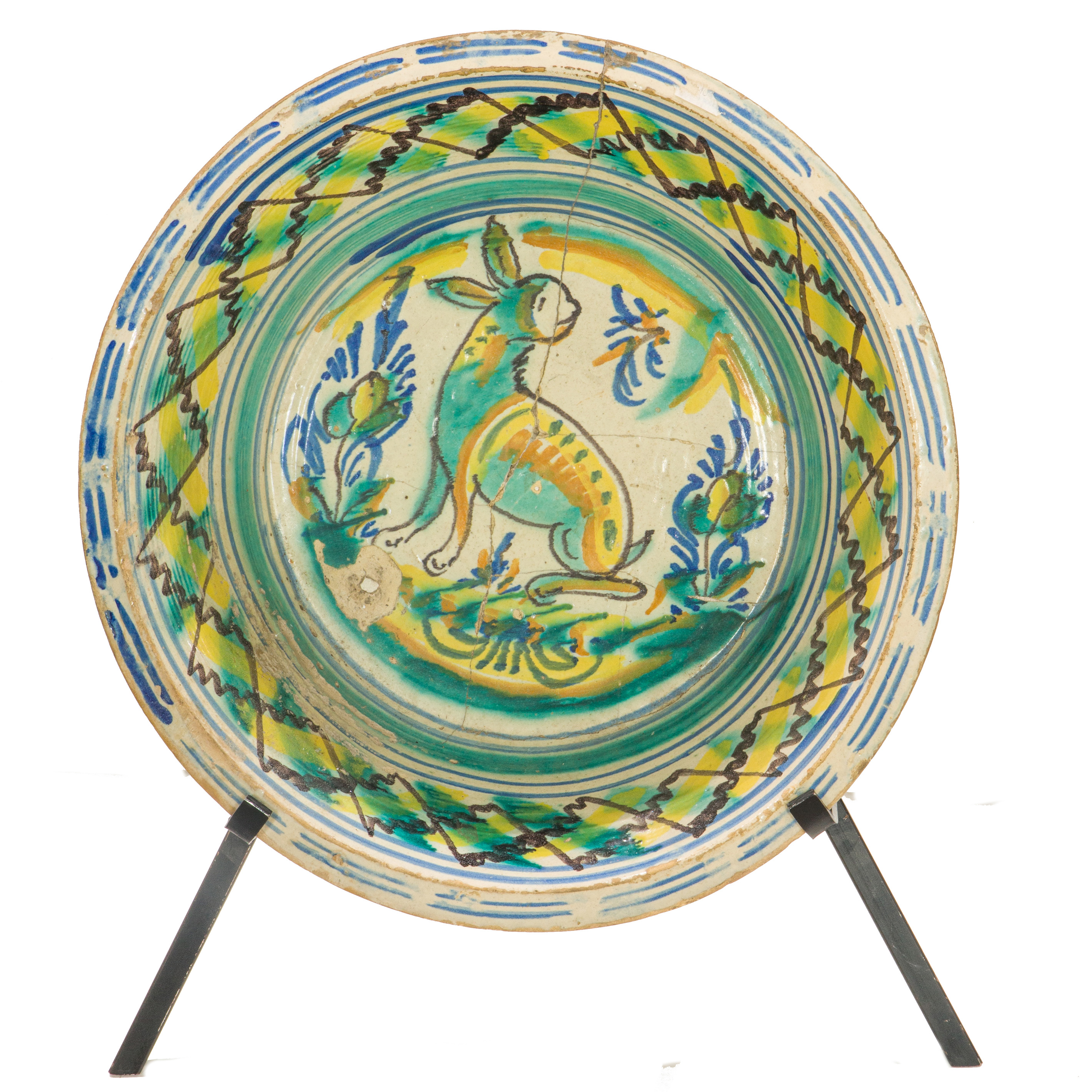 SPANISH TRIANA MAJOLICA BASIN OR