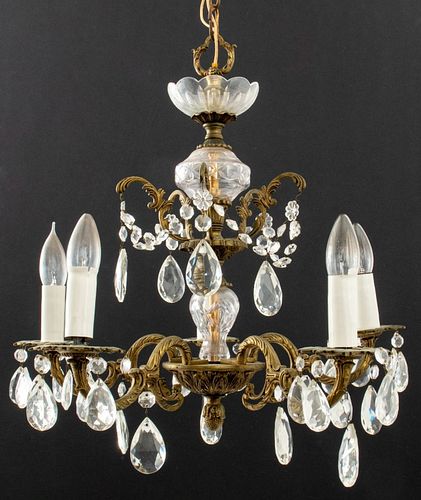 SPANISH VINTAGE 5-LIGHT CUT CRYSTAL