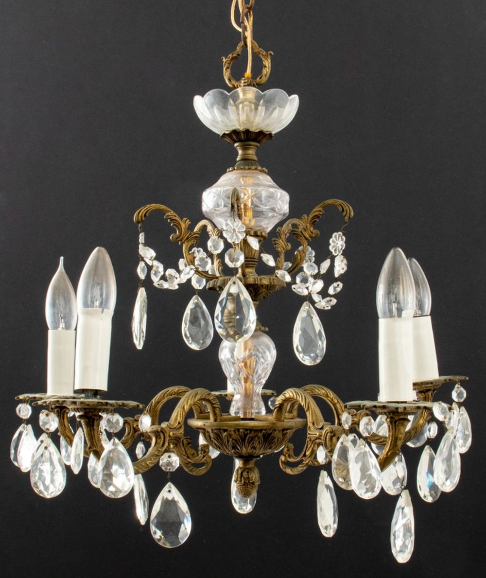 SPANISH VINTAGE 5-LIGHT CUT CRYSTAL