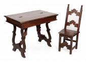 SPANISH WALNUT DESK AND CHAIR