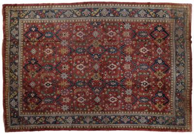 Sparta rug, repeating floral and