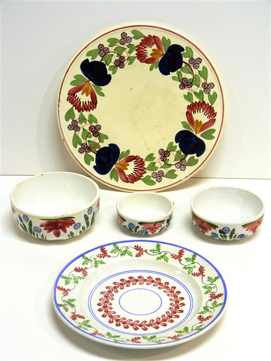 Spatterware five pieces