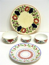 Spatterware five pieces includ