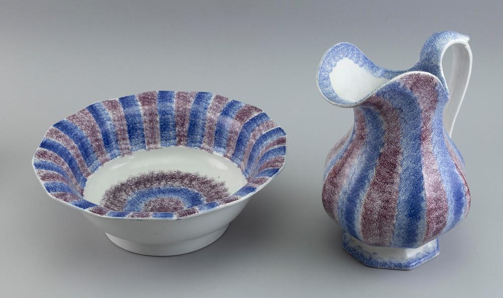 SPATTERWARE WASHBOWL AND PITCHER