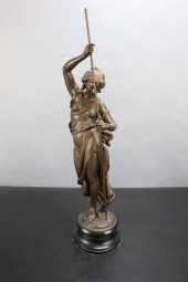 SPEAR FISHING WOMAN CAST METAL