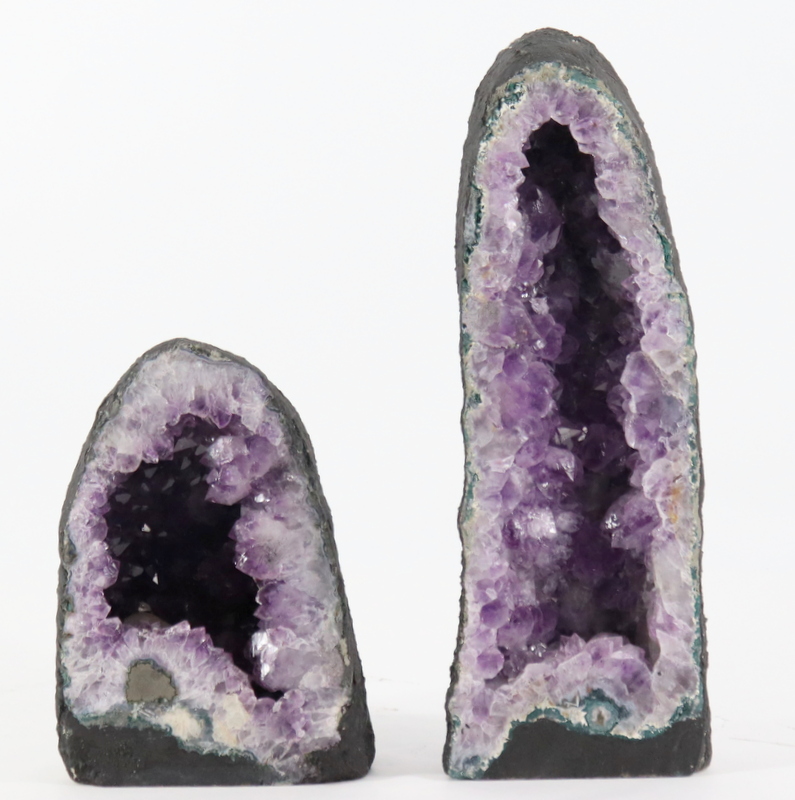 SPECIMEN. (2) AMETHYST CATHEDRAL