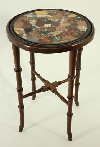 SPECIMEN MARBLE ROUND FAUX BAMBOO