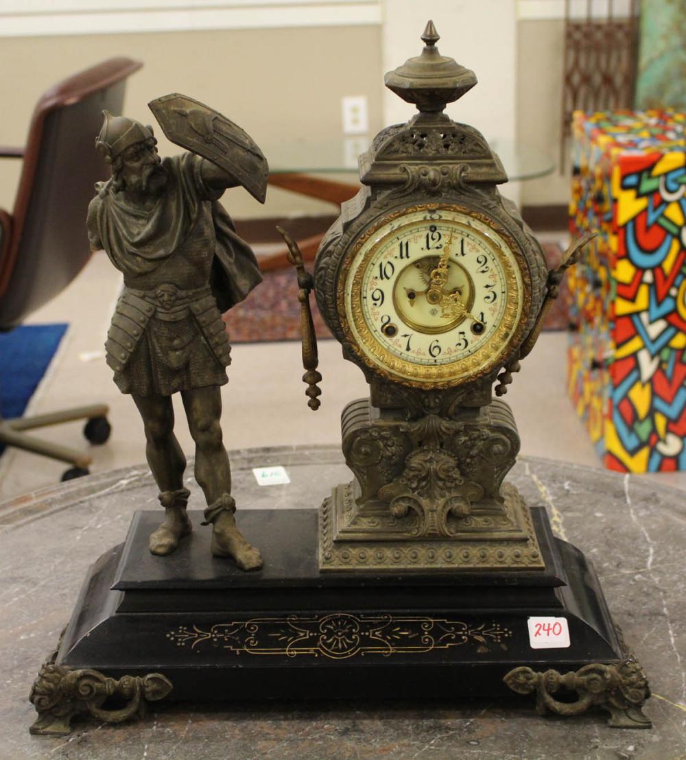 SPELTER AND CAST IRON STATUE