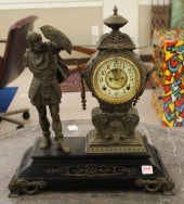 SPELTER AND CAST IRON STATUE C