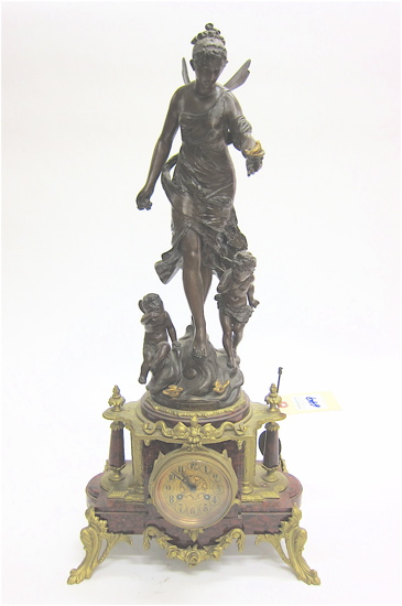 SPELTER AND ROSE MARBLE STATUE