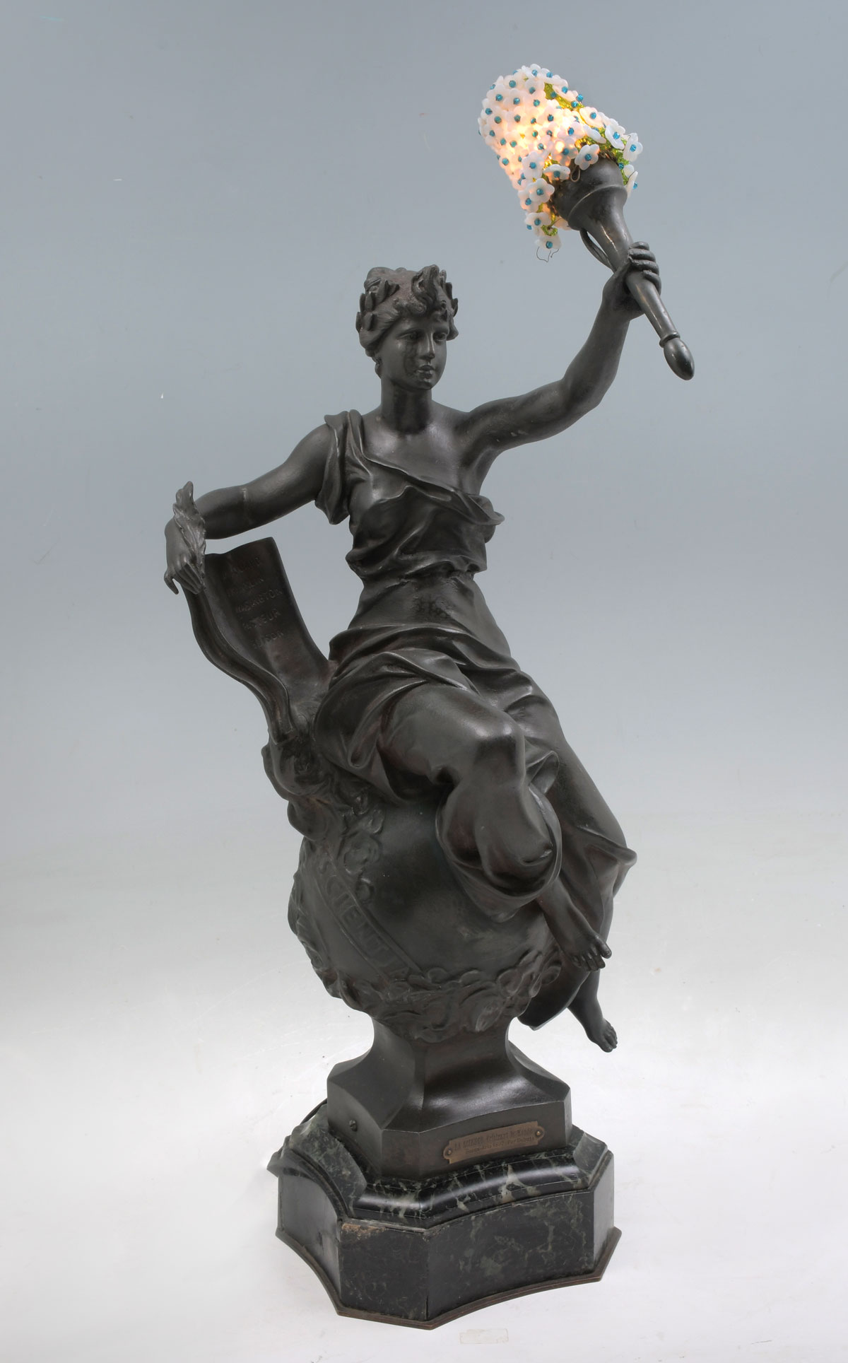 SPELTER CZECH? FIGURAL LAMP AFTER