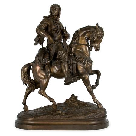 Spelter Equestrian Figural Group of