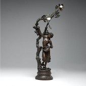 Spelter Figural Lamp Picking C