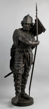 SPELTER FIGURE OF A CRUSADERSP