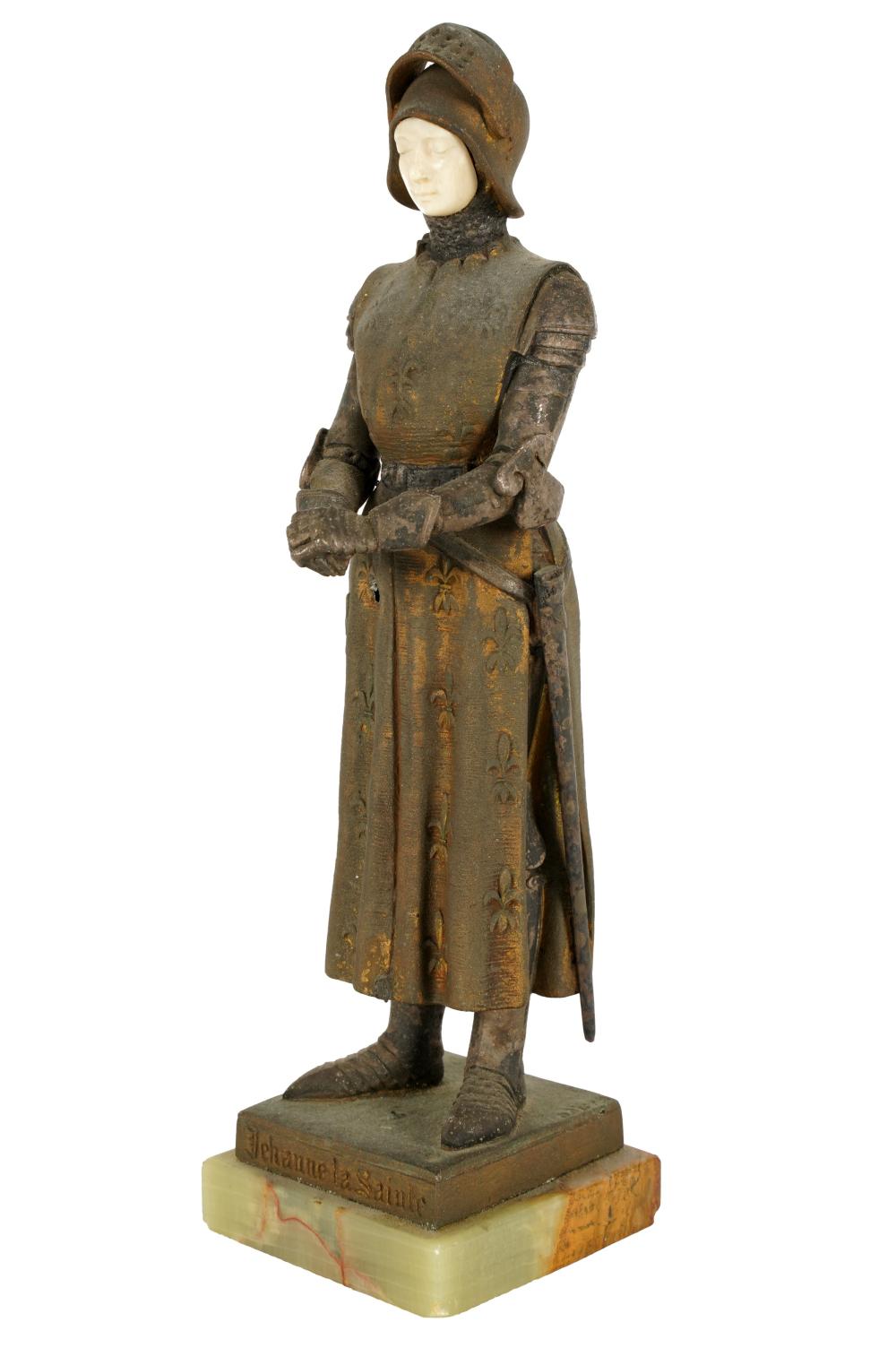 SPELTER FIGURE OF JOAN OF