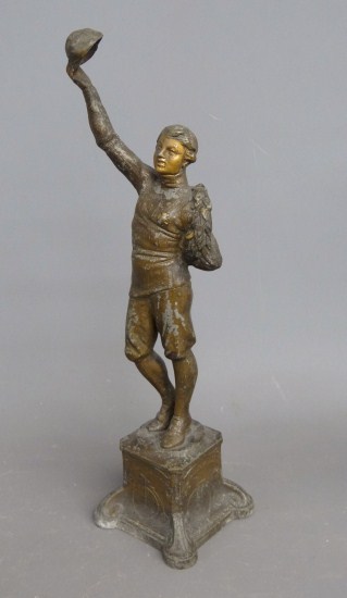 Spelter highwheel rider with