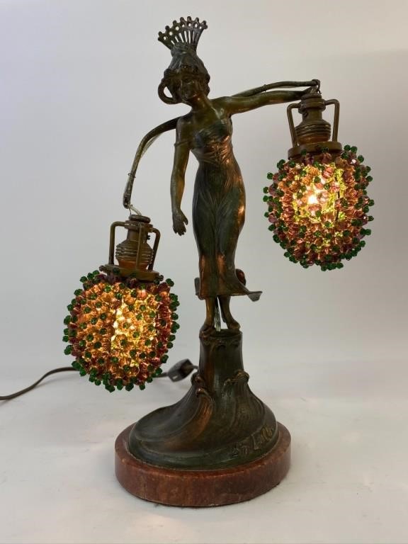 Spelter metal "St. Lucia" figural