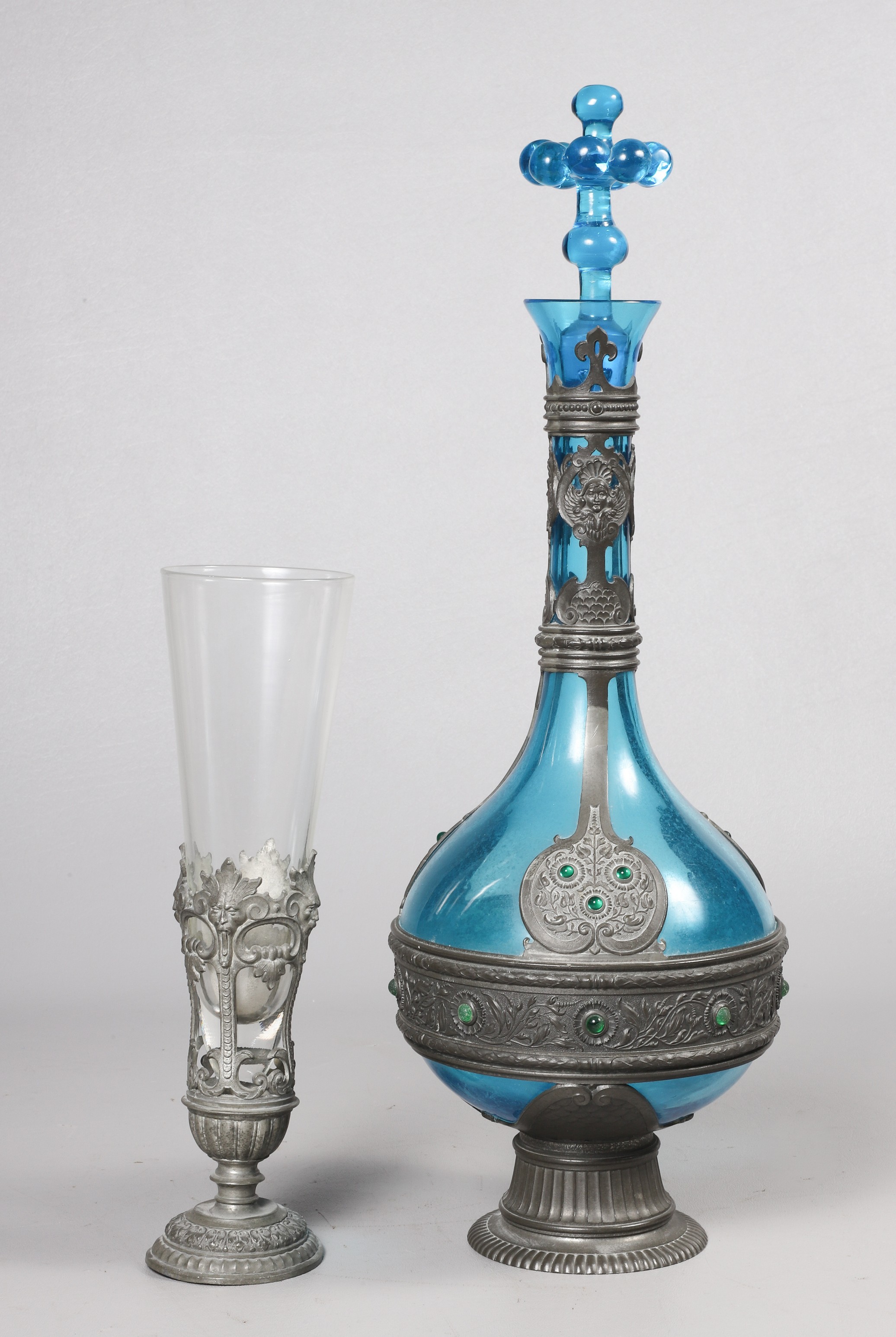 Spelter mounted decanter and
