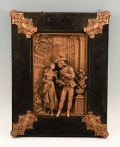 SPELTER RELIEF PLAQUE COURTING