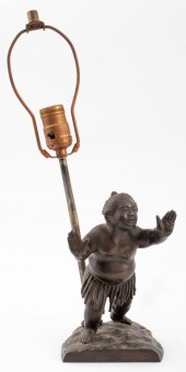 SPELTER SUMO WRESTLER FIGURE T