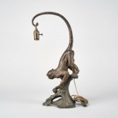 SPELTER TABLE LAMPAn anthropom