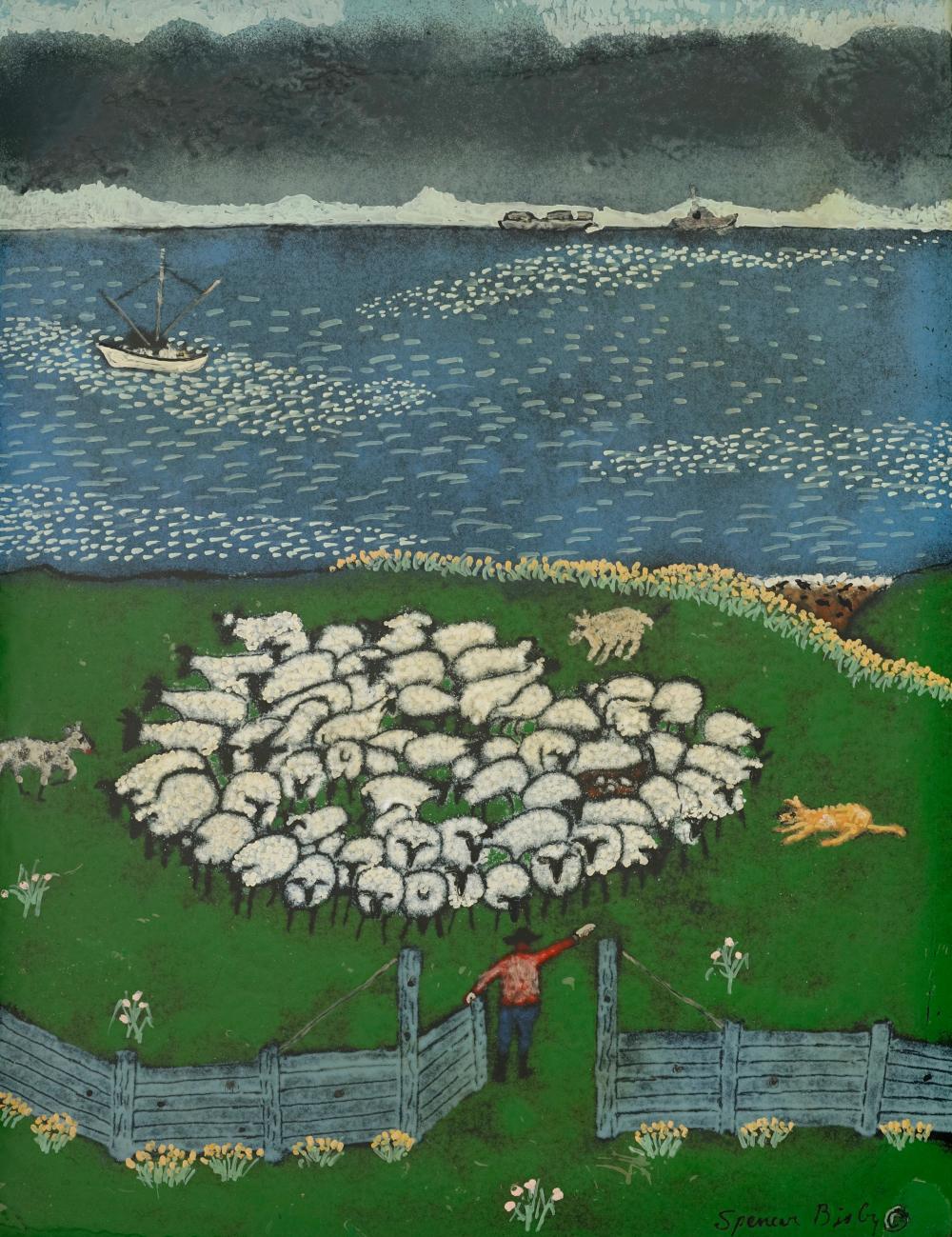 SPENCER BISBY (1908-1989), SHEEP BY