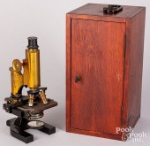 SPENCER BRASS MICROSCOPE, EARL