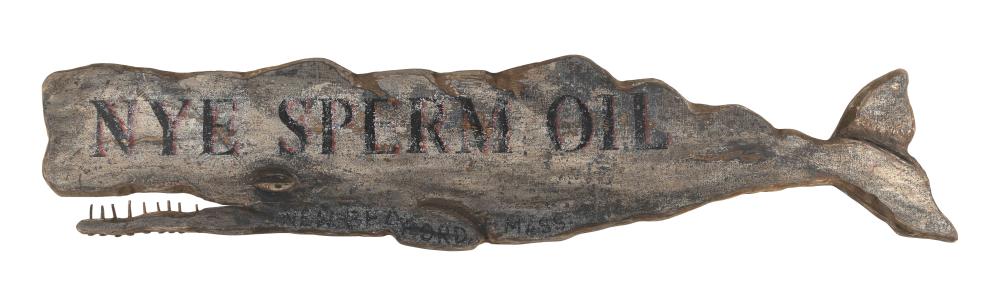 SPERM WHALE-FORM PAINTED WOODEN