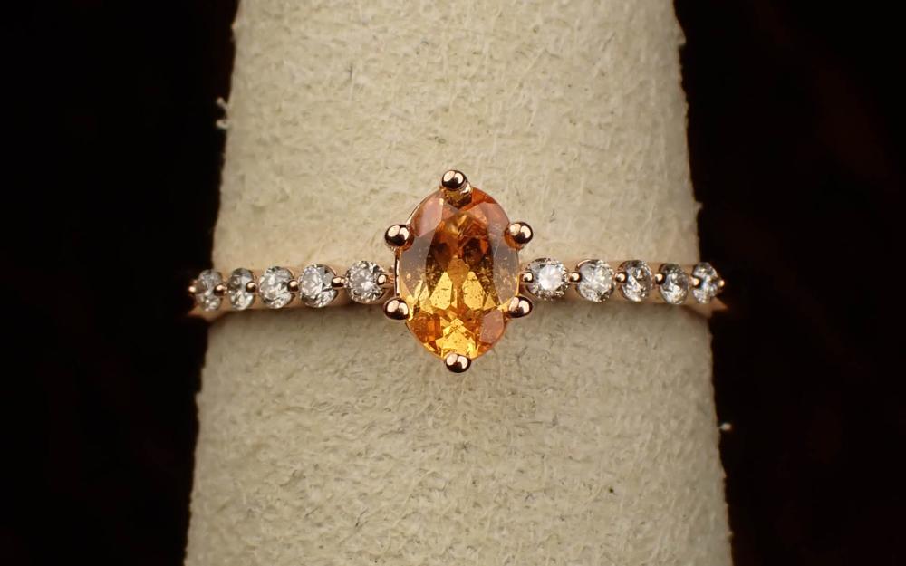 SPESSARTITE GARNET, DIAMOND AND