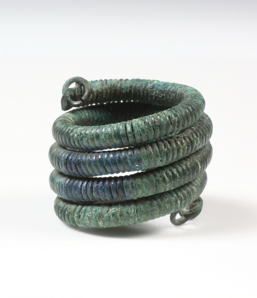 SPIRAL BRONZE AGE FINGER RING.