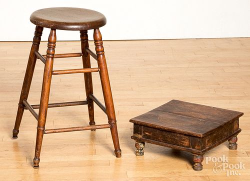 SPLAY LEG STOOL, TOGETHER WITH A